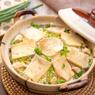 Chinese Ham With Bok Choy Rice Clay Pot