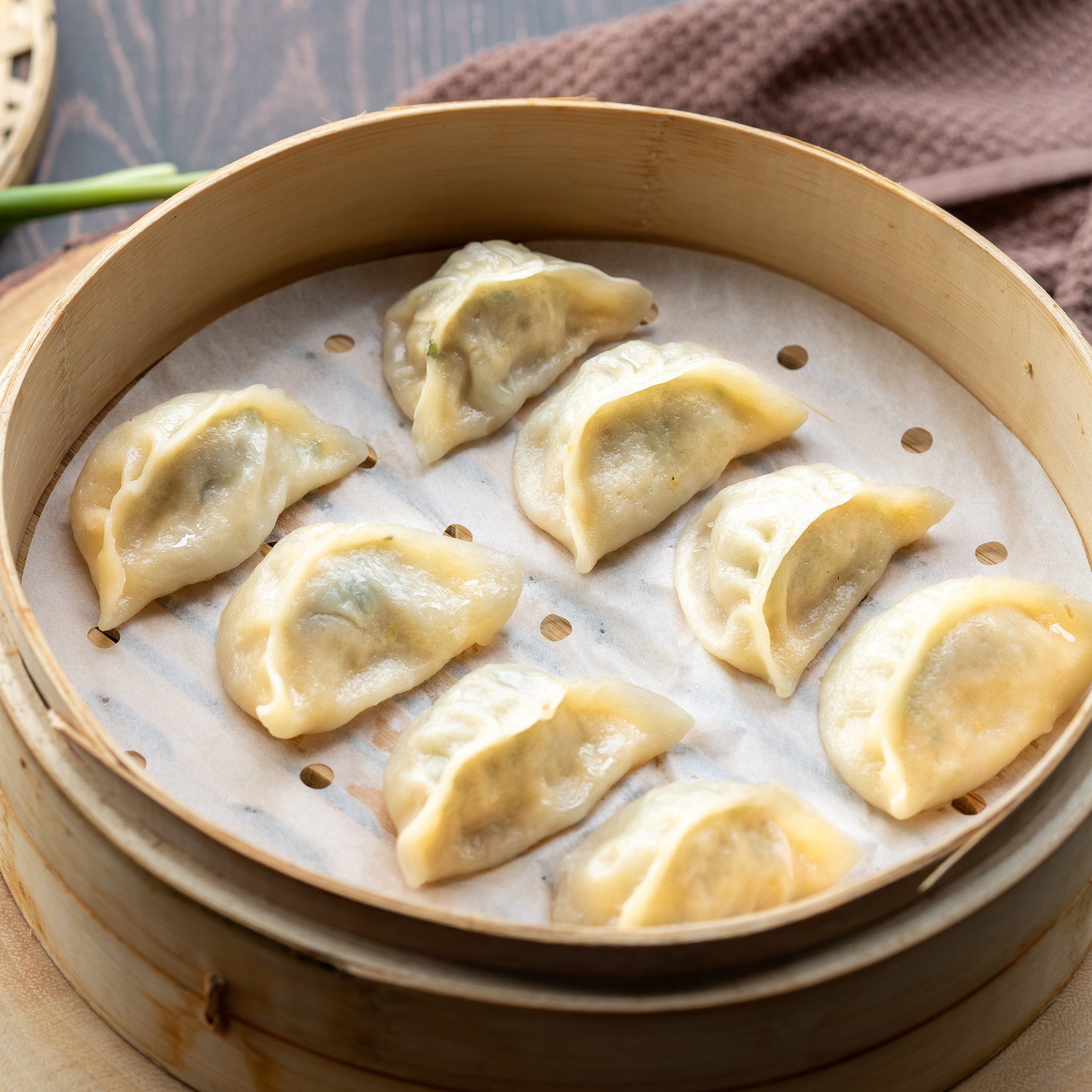 Steamed Vegetarian Dumplings.